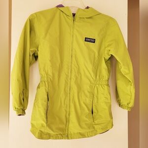 Child's Land's End Reversible Lightweight Nylon Jacket Purple Lime Green Size S